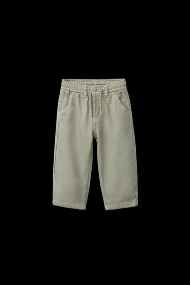 Zara STRAIGHT LEG TWILL PANTS - Light khaki - Image 0