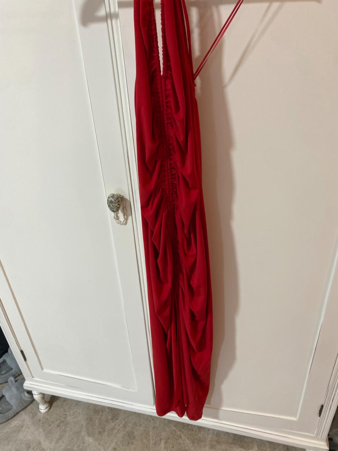 MIDI DRESS WITH GATHERED DETAIL