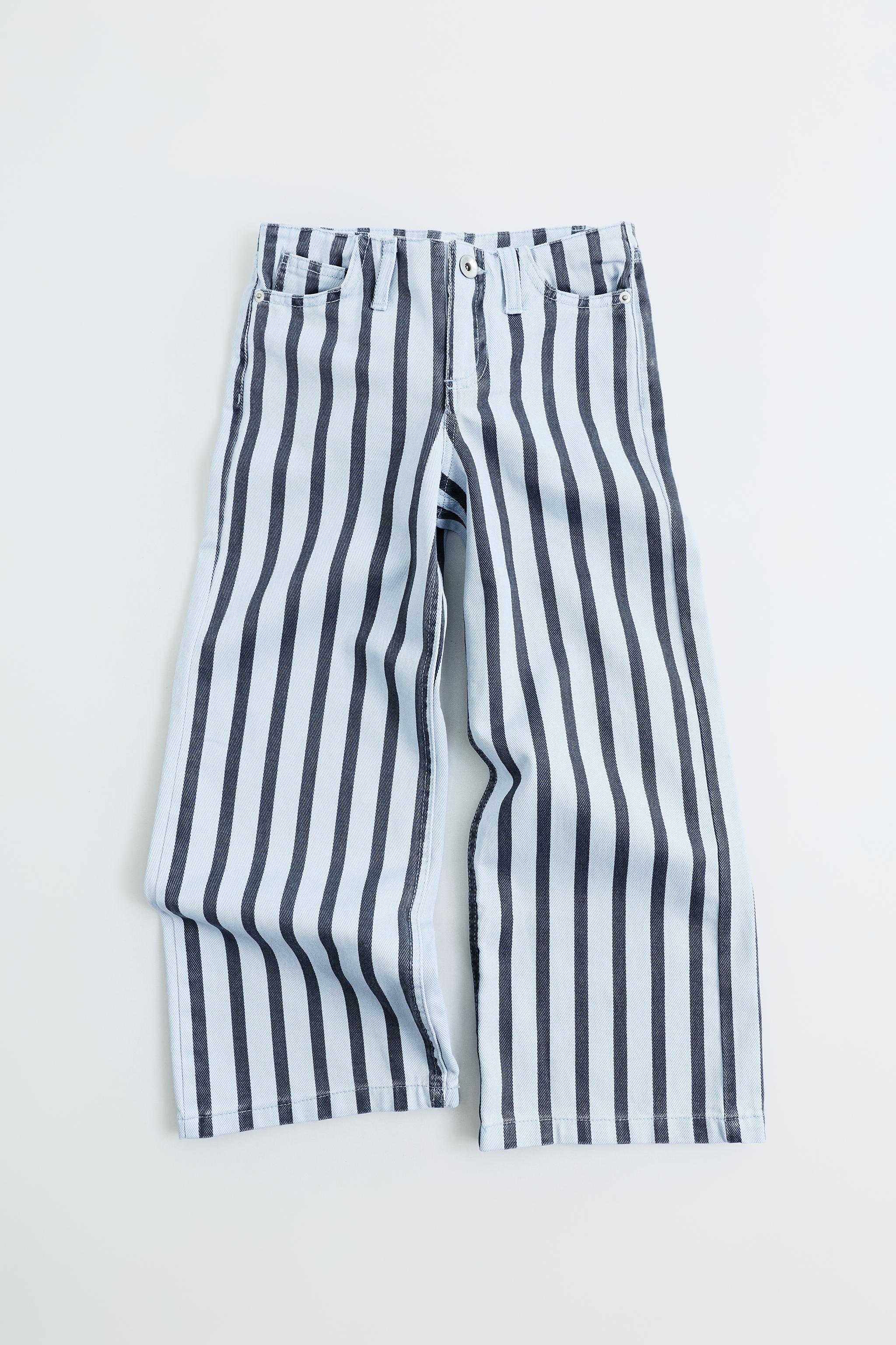 WIDE-LEG JEANS WITH BELT LOOPS — striped