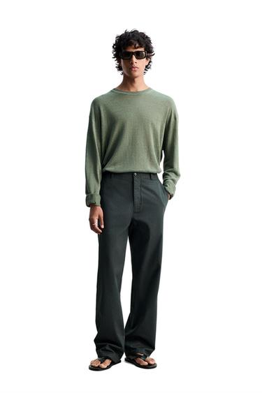 LEICHTER PULLOVER AUS 100 % LEINEN - Graugrün von Zara - Bild 0
