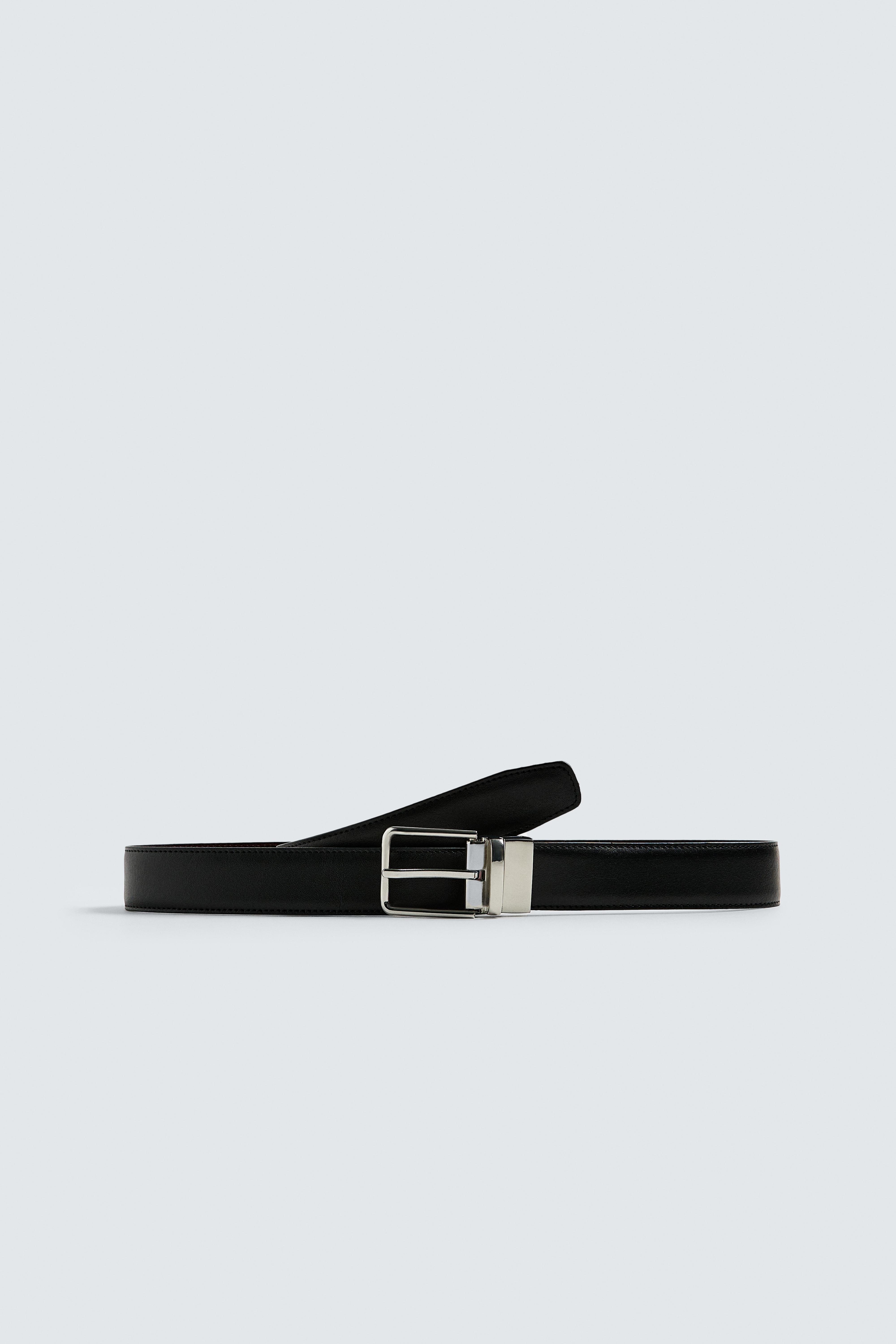 【ZARA】メタルピース レザーベルト 1736/017/700 LEATHER BELT WITH METAL PIECES - Brown | ZARA United States