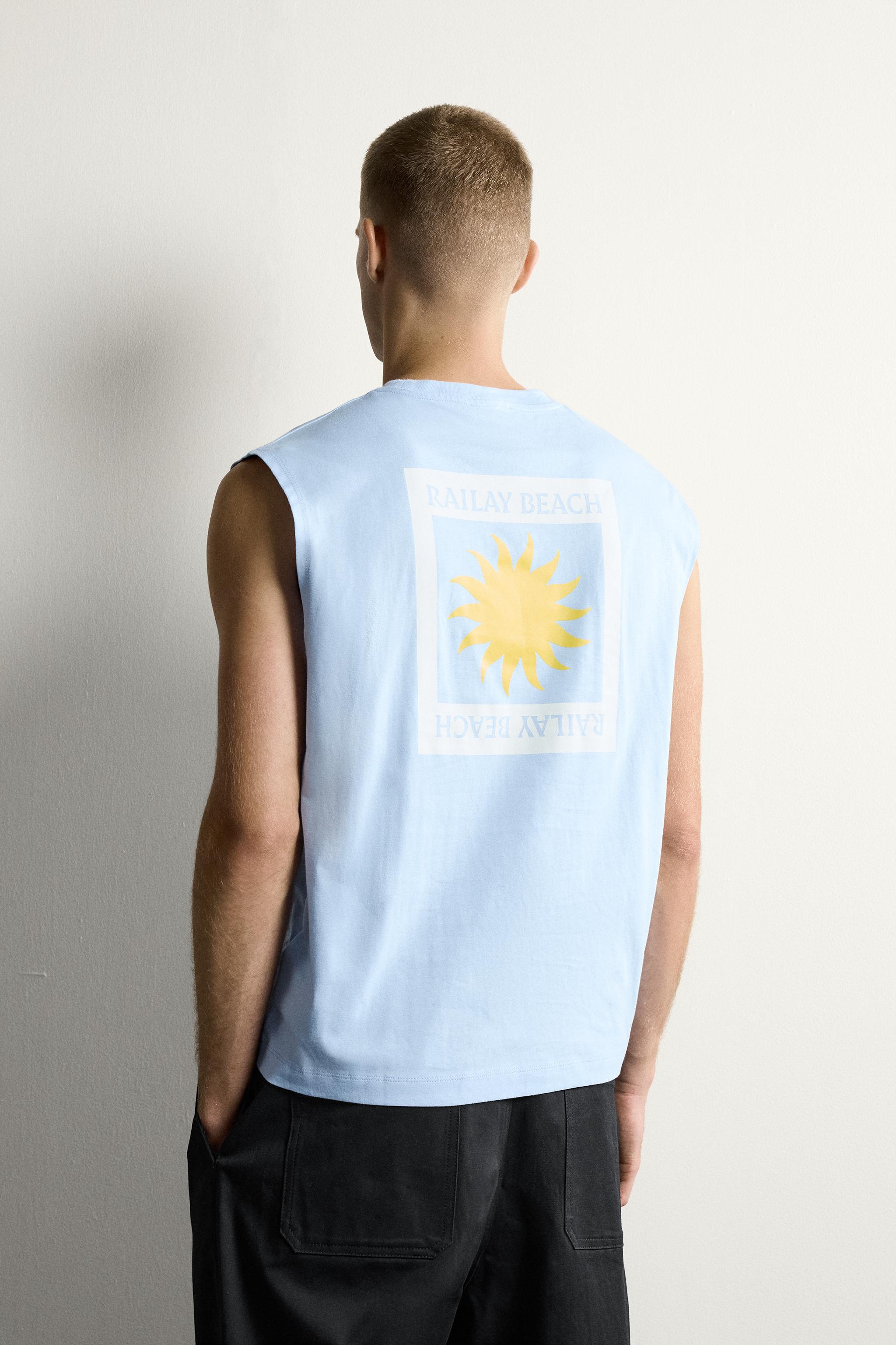 Мужские топы Zara SUN GRAPHIC TANK TOP — фото 3