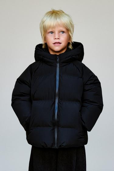 Zara KAPUUTSIGA TEPITUD JOPE, WATER-REPELLENT - Must