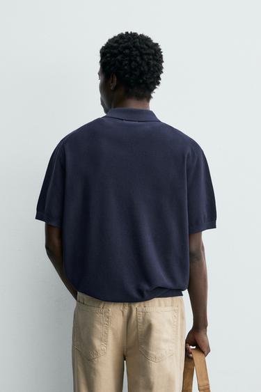 REGULAR FIT PIQUÉ KNIT POLO SHIRT - Blue by Zara - Image 2
