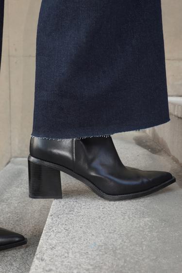 BOTA DE SALTO GROSSO - Preto da Zara