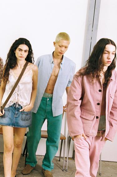 레이스 새틴 탑 - Zara 펄 그레이