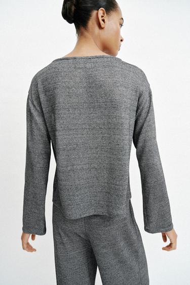 RUSTIC T-SHIRT WITH CREW NECK - Grey marl by Zara - Image 3