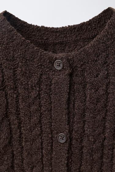 CABLE KNIT JUMPSUIT - Dark brown by Zara - Image 2