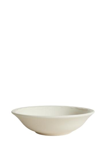 EARTHENWARE BOWL WITH RAISED-DESIGN EDGE - Ecru by Zara