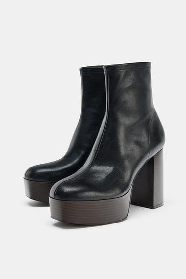 BOTTINES À TALONS ET PLATEFORMES - Noir de Zara - Image 4