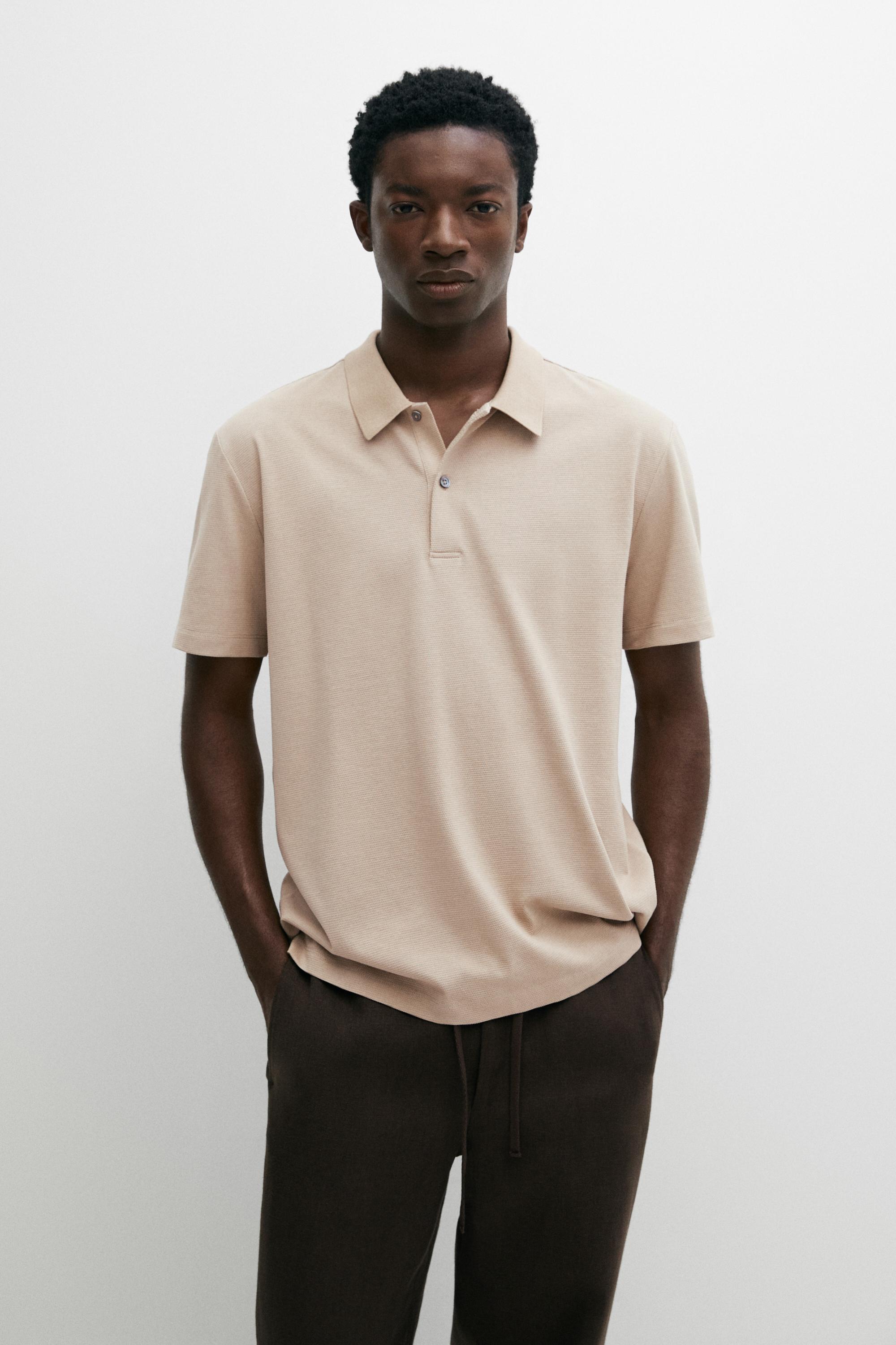 100% cotton structured polo shirt — Stone