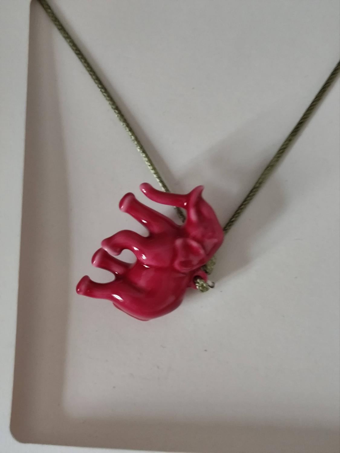 CORD NECKLACE WITH ELEPHANT - Image 3