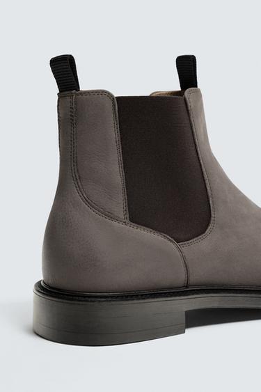 BOTTINES CHELSEA EN CUIR - Gris de Zara - Image 5