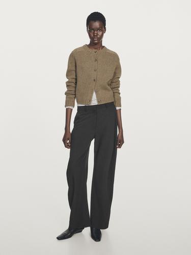 Zara 100% wool raglan sleeve knit cardigan - Light green