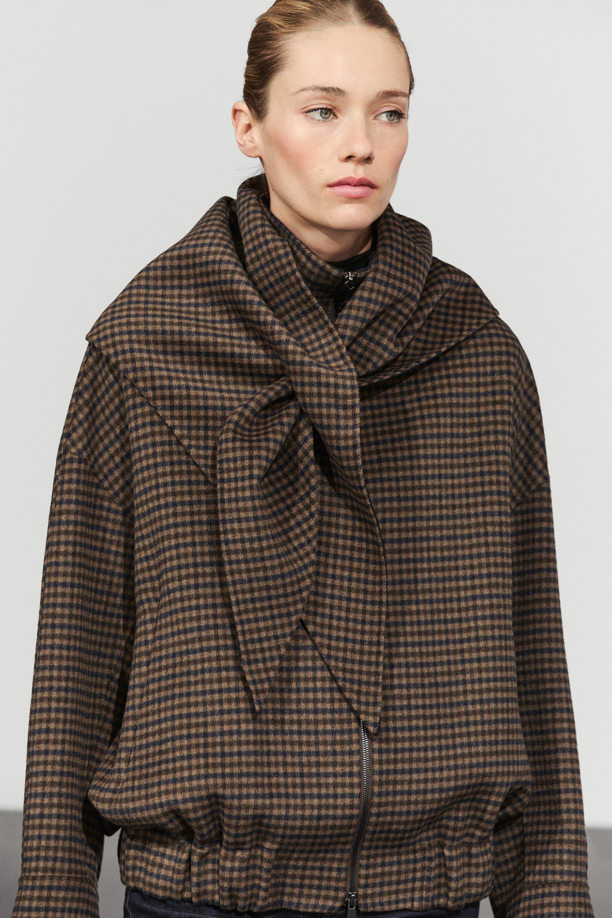 Veste bomber vichy avec foulard