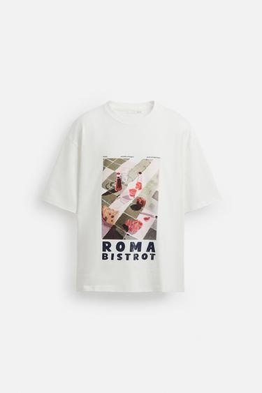 CONTRAST PRINT T-SHIRT - White by Zara - Image 6