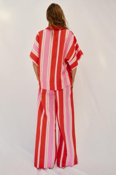 STRIPED WIDE-LEG TROUSERS - Multicoloured by Zara - Image 3