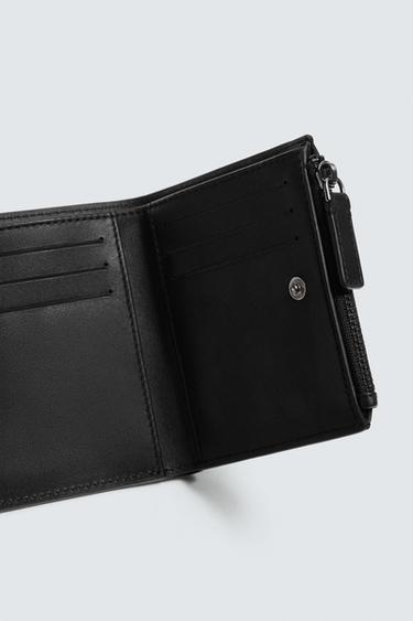 LEATHER WALLET WITH COIN POUCH - Black by Zara - Image 2