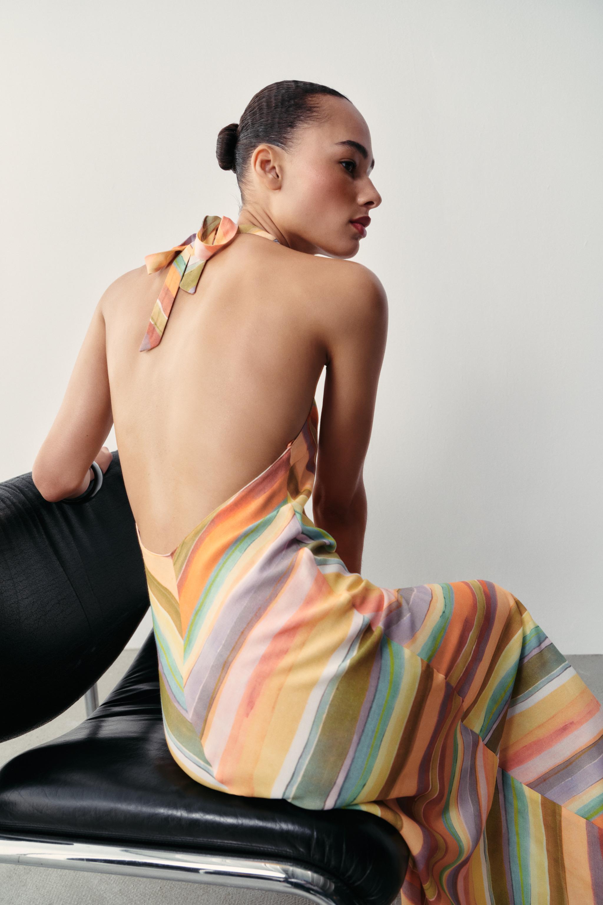 STRIPED LONG DRESS