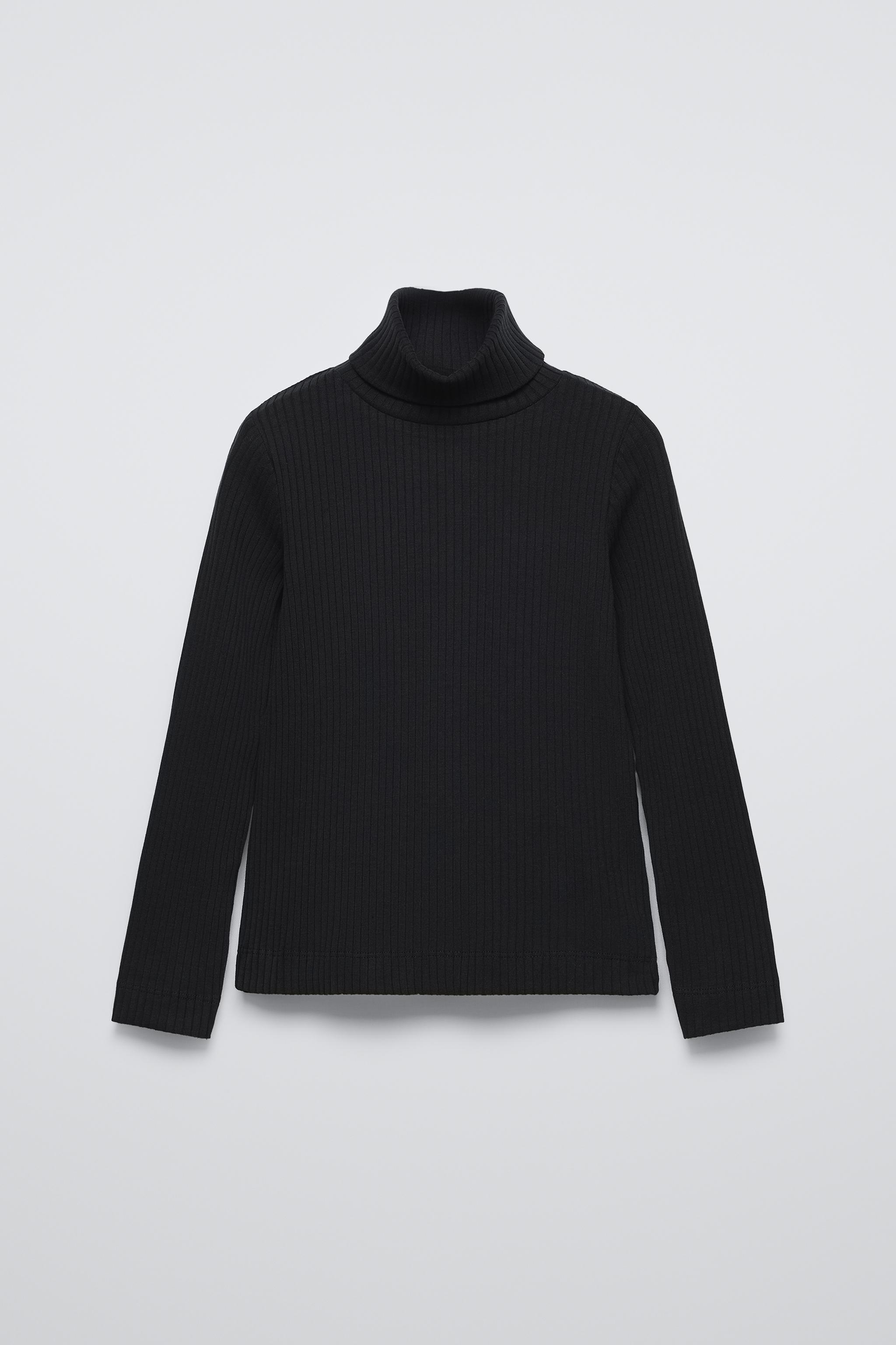 Zara Rollkragen Pullover Schwarzer Rollkragenpullover Zara RIB
