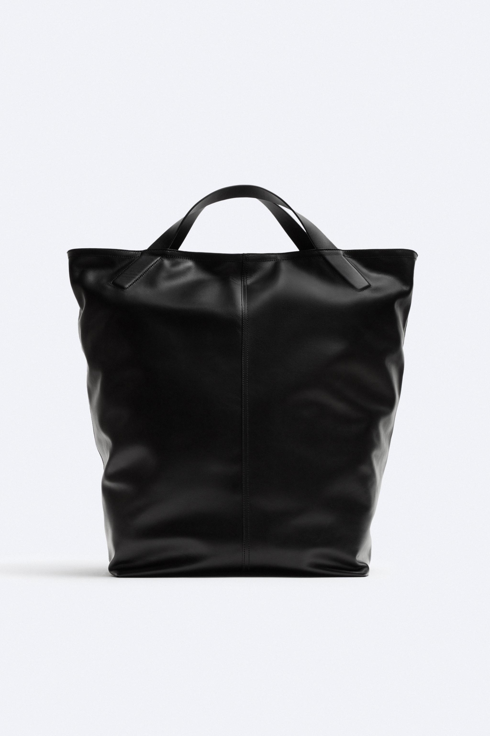 Zara leather hotsell shopper bag