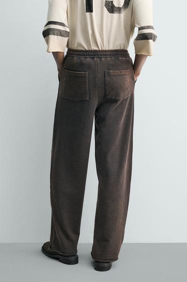 PANTALON JOGGING COUPE DROITE DÉLAVÉ - Gris anthracite de Zara - Image 2