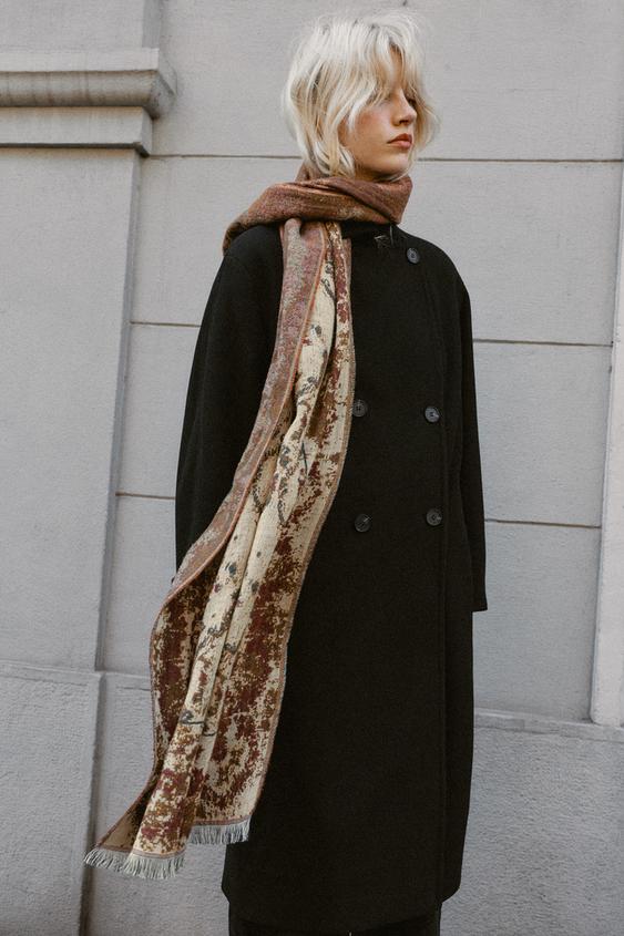FOULARD JACQUARD IMPRIMÉ TAPISSERIE - Sable de Zara - Image 1