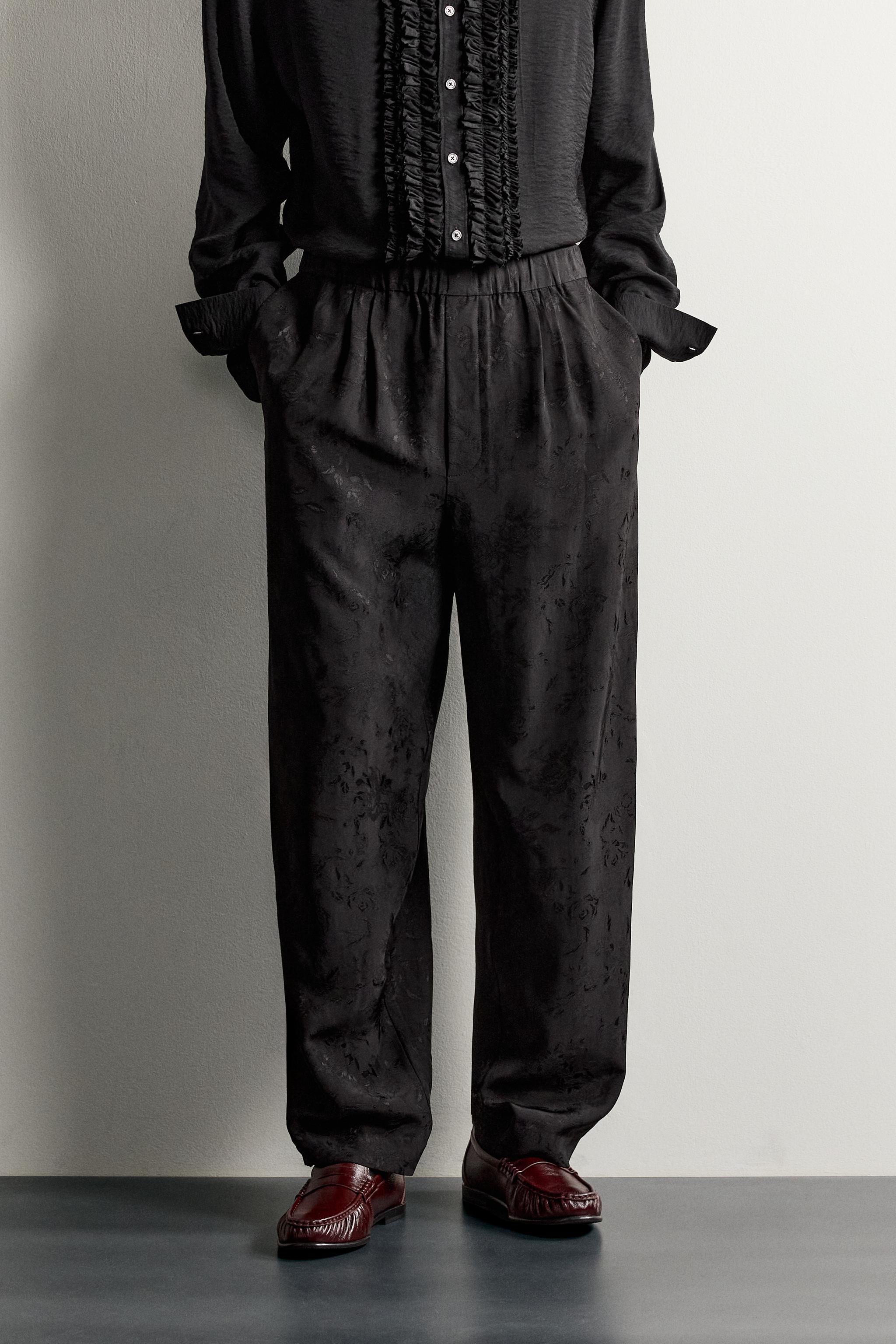 PANTALON FLUIDE JACQUARD FLORAL