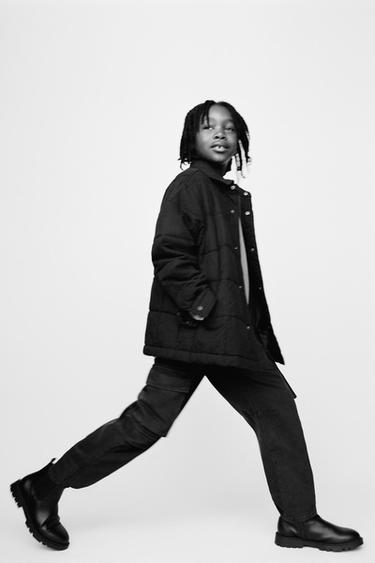 PANTALÓN SARGA MULTIBOLSILLOS - Negro de Zara