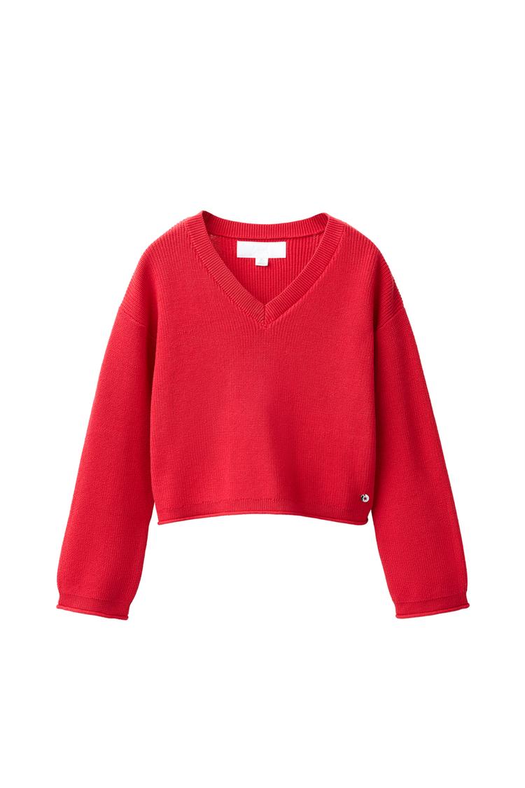 Jersey de punto con escote en V