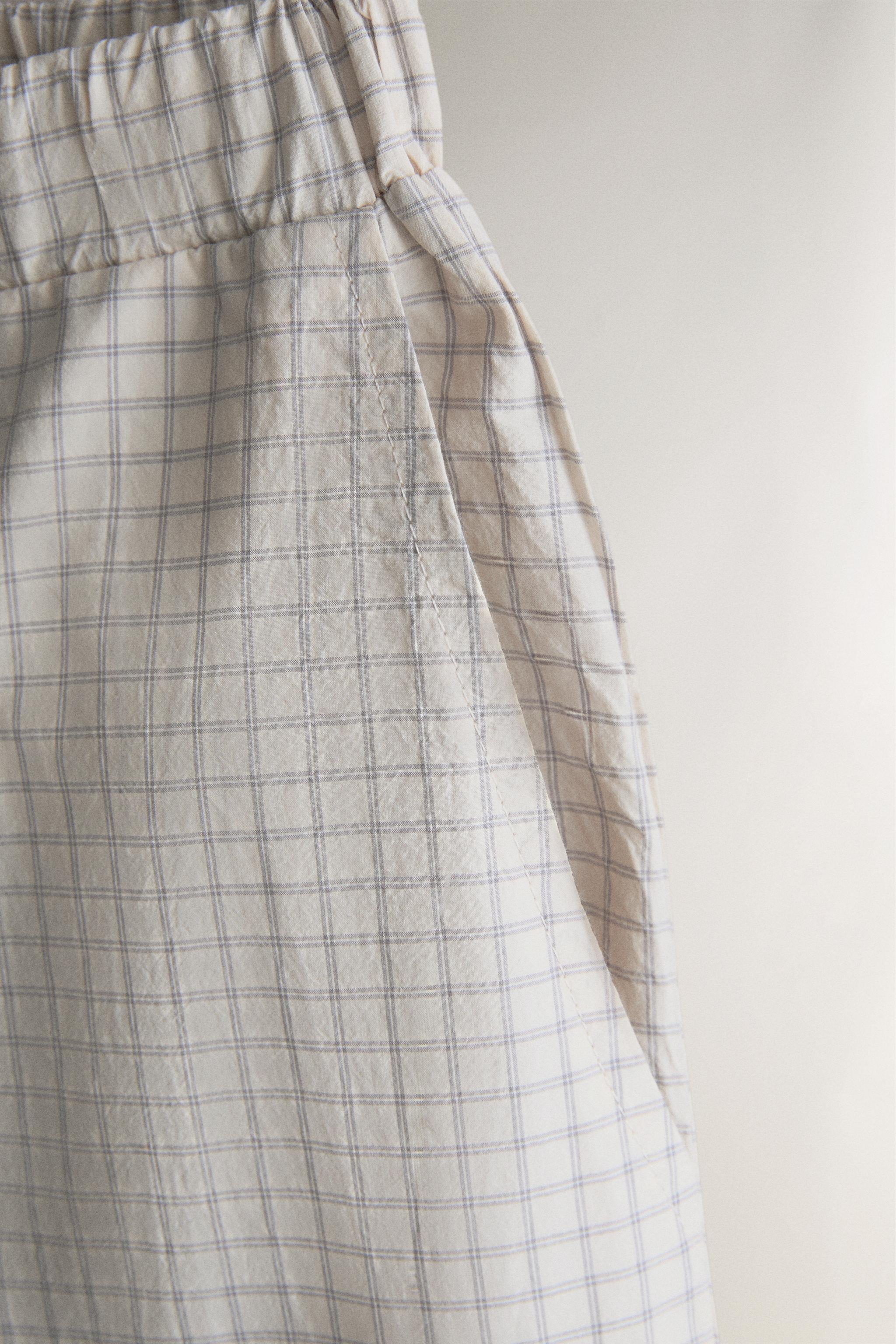 PANTALON COTON À CARREAUX