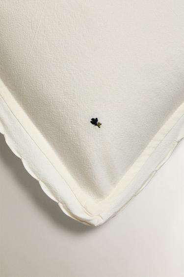 KIDS’ FLORAL PRINT CUSHION COVER - Oyster-white by Zara - Image 1