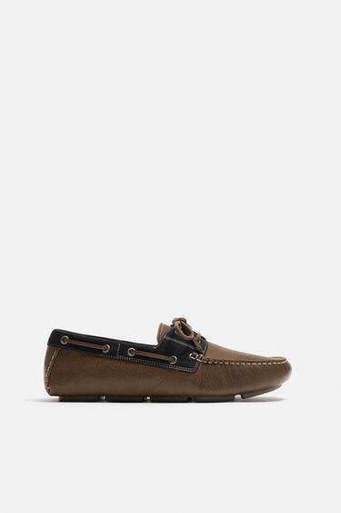 CASUAL LEATHER LOAFERS - Multicoloured by Zara