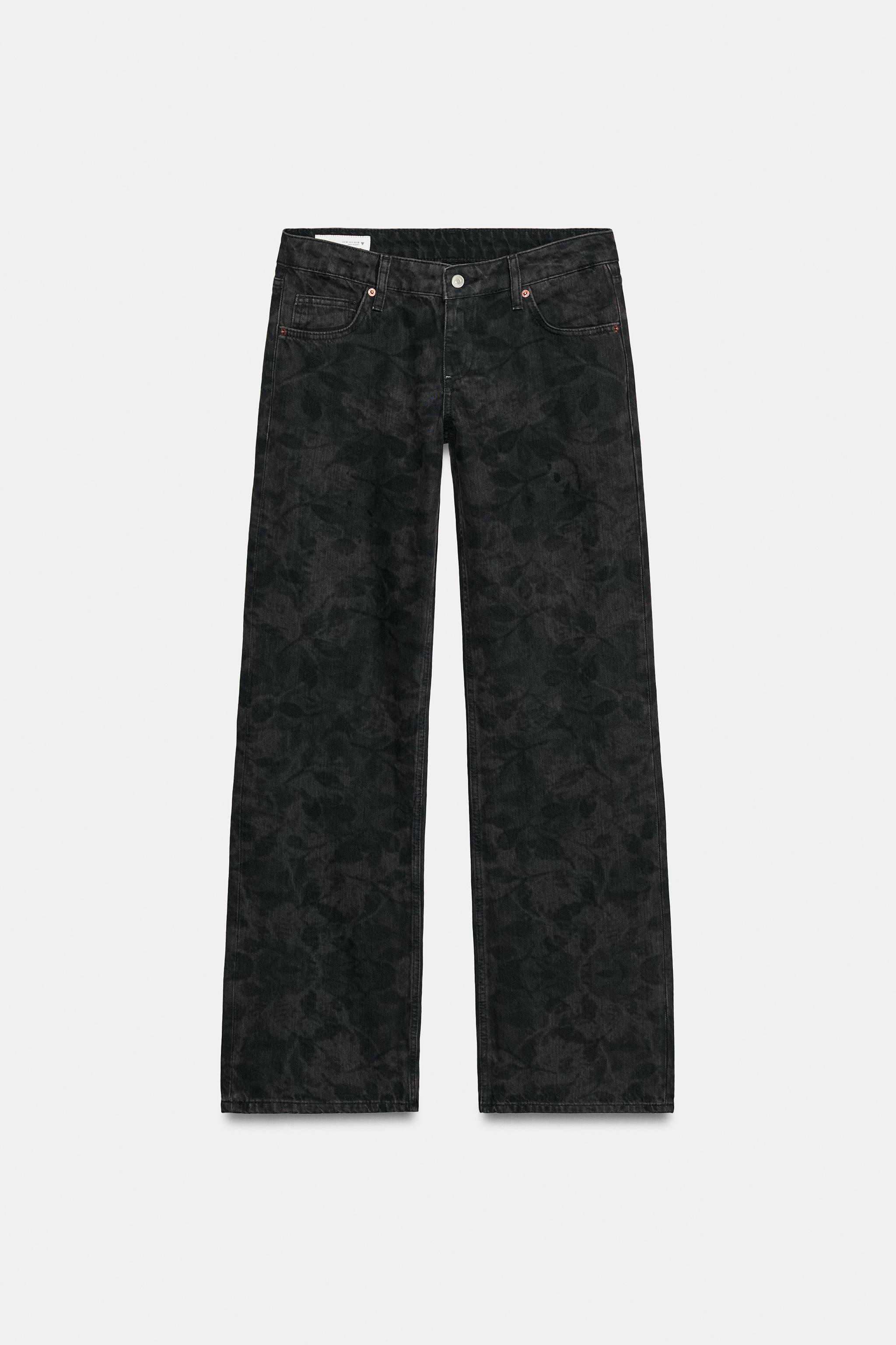 TRF PRINTED LOW-RISE WIDE LEG FIT JEANS