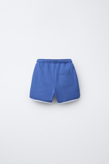 SHORT DE JOGGING À LISERÉS - Bleu de Zara - Image 1
