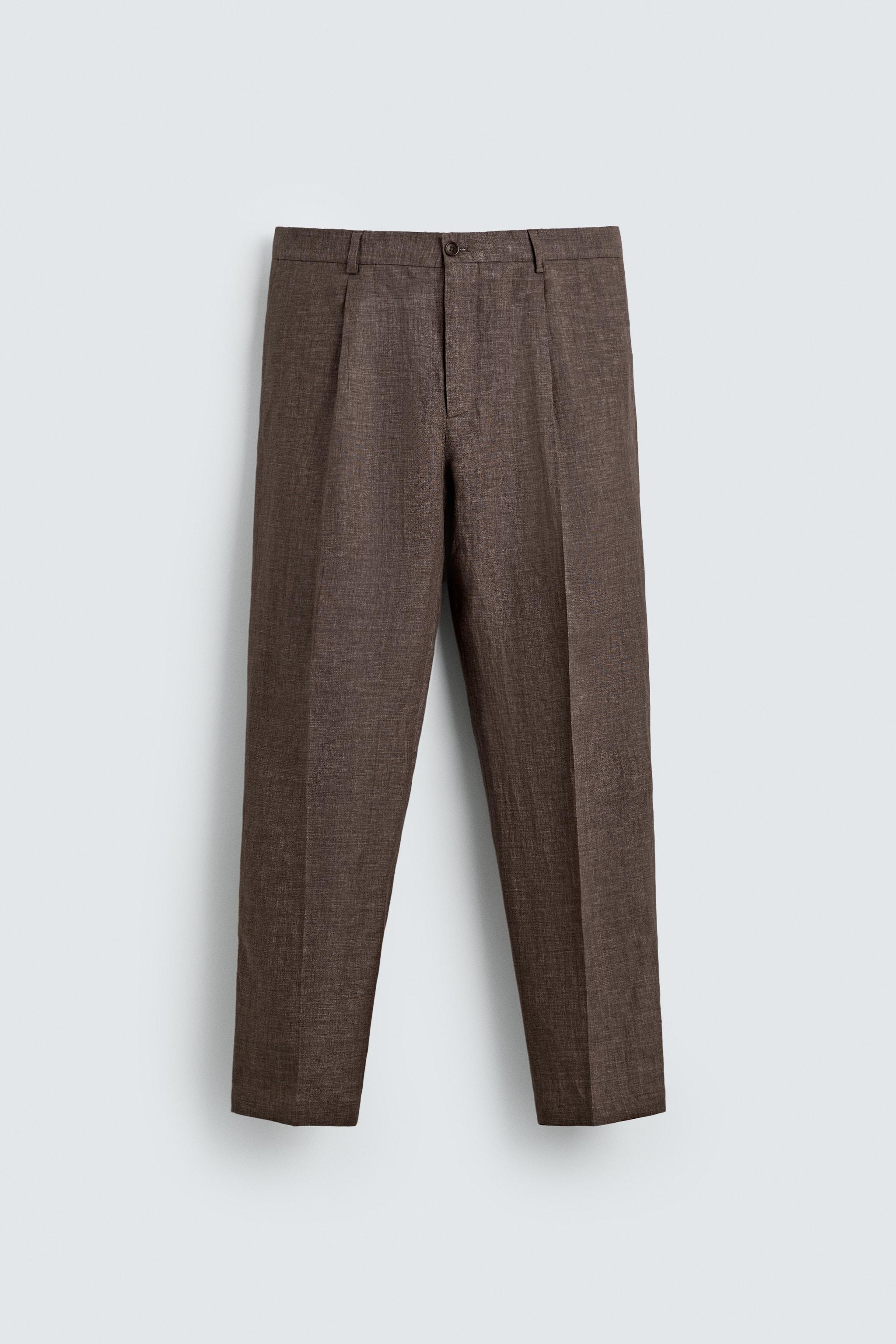 REGULAR FIT 100% LINEN PANTS