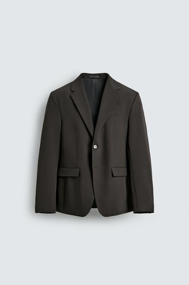 КОСТЮМНИЙ ПІДЖАК ЗРУЧНОГО КРОЮ - Темно-коричневий Zara