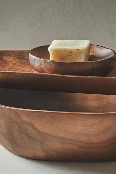 TEAK WOOD BATHROOM ACCESSORIES - Green by Zara