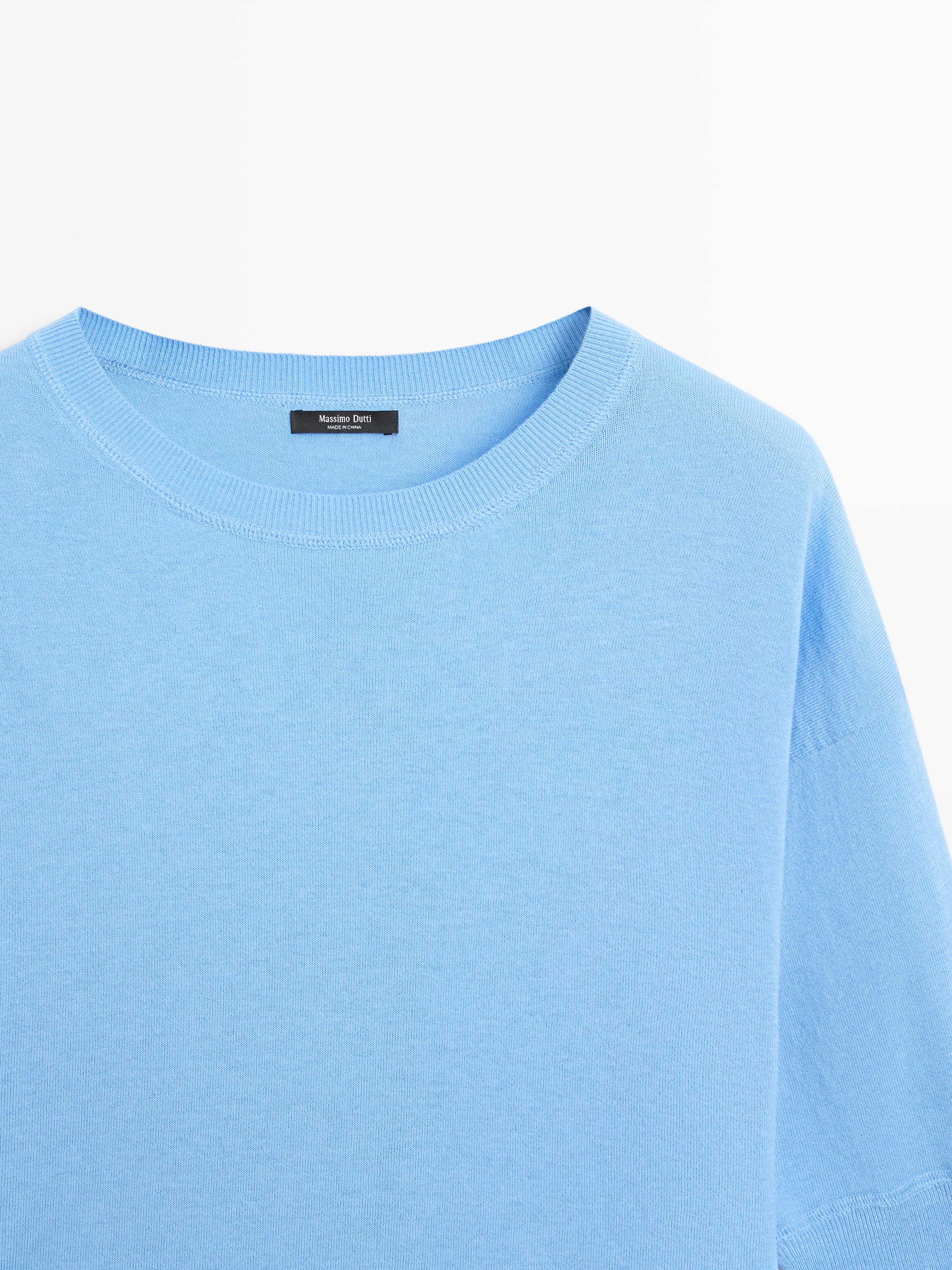 Cotton blend knit sweater