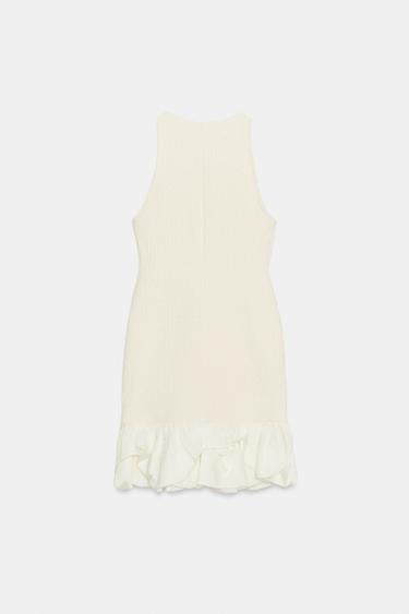BOUCLÉ COMBINATION DRESS - Ecru by Zara - Image 7