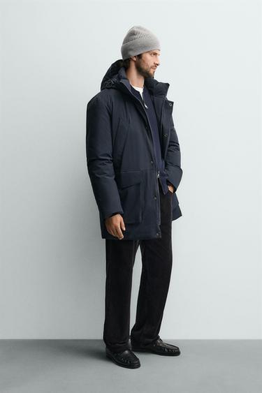 PARKA REMBOURRÉE WATER REPELLENT - Bleu marine de Zara - Image 3