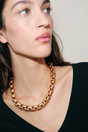 Zara CHAIN LINK NECKLACE - Golden