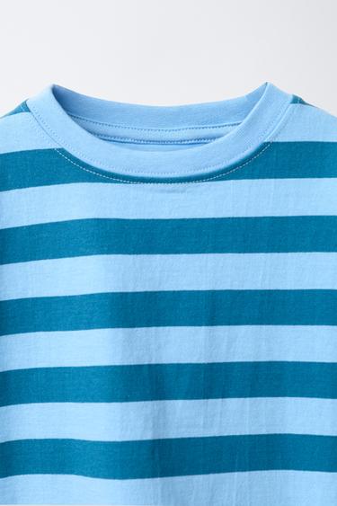 STRIPED T-SHIRT - Blue by Zara - Image 2