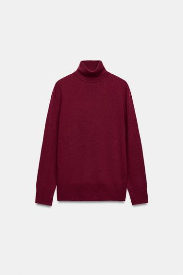 WOOL HIGH NECK JUMPER - Raspberry by Zara - Image 0