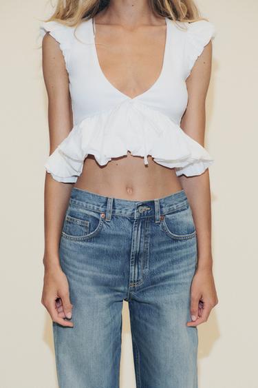 T-SHIRT NŒUD BIMATIÈRE - Blanc de Zara