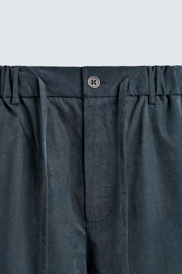 BERMUDA RELAXED FIT EFFET DÉLAVÉ - bleu pétrole délavé de Zara - Image 8