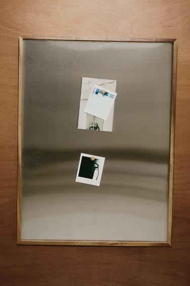 Zara MAGNETIC SLATE WITH WOODEN BORDER - Cream