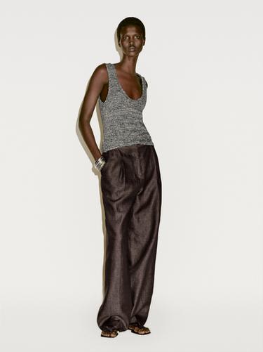 Zara Cutwork strappy top - Limited Edition - Dark mauve - Image 0