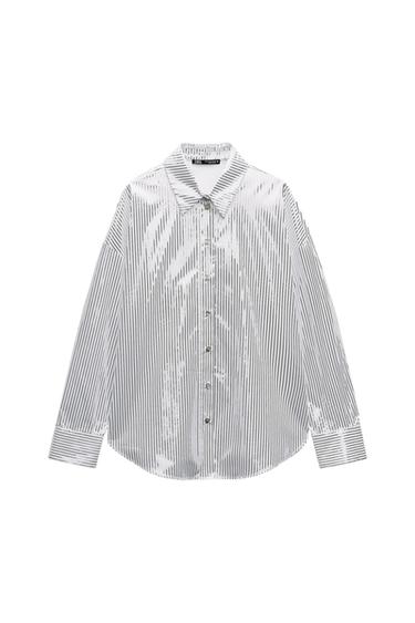 ΠΟΥΚΑΜΙΣΟ ΠΟΠΛΙΝΑ OVERSIZE ΜΕ ΡΙΓΑ ΜΕΤΑΛΛΙΖΕ