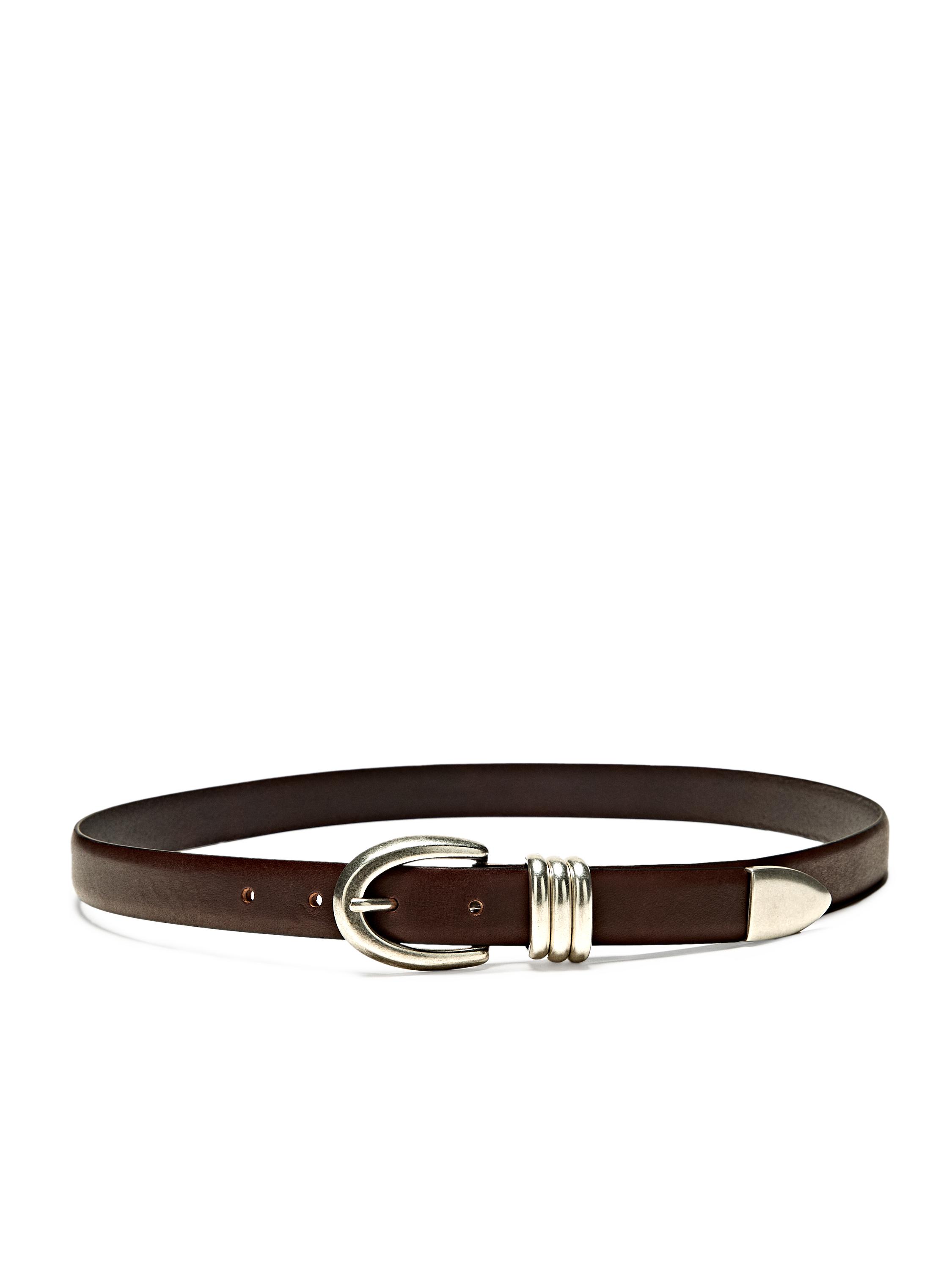 Zara Dark Brown Leather Men’s Belt with Silver Chain & Rings Zara Brown Belts for Men for sale | eBay main image 3